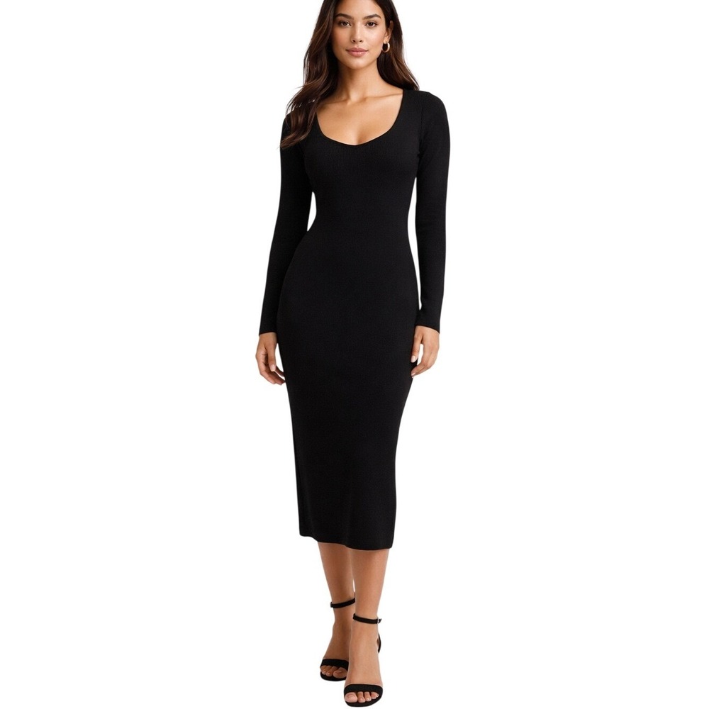 Boden/Black Knit Midi Dress – Women's Size 6R‎